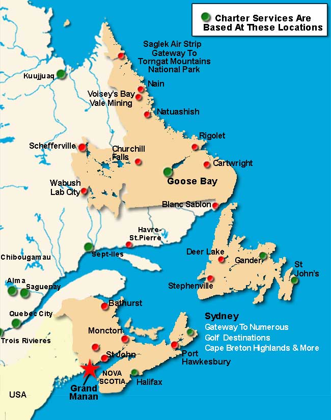 Grand Manan Air Charter Directory